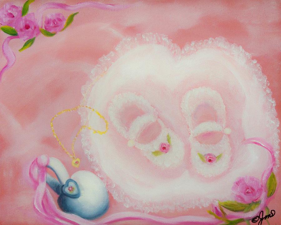 Baby Shoes Painting by Joni McPherson