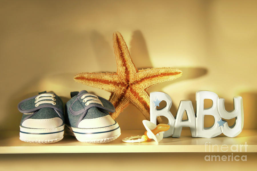 Baby shoes on the shelf Photograph by Sandra Cunningham