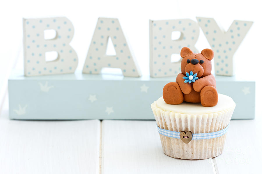 Cake Photograph - Baby shower cupcake by Ruth Black