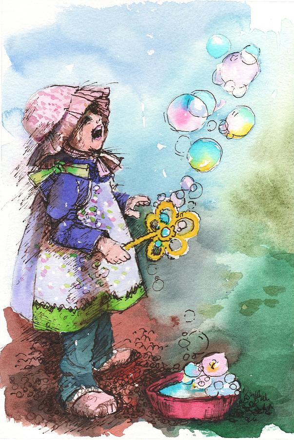Langley Painting - Baby with a Bubble Wand by Judi Nyerges