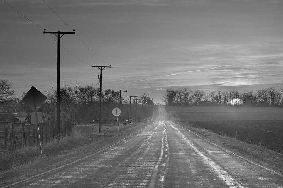Back Country Road Sunrise BW Photograph by James BO Insogna