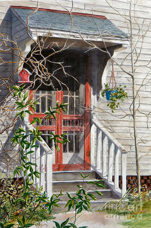 Back Door Friends  SOLD Painting by Sandy Brindle