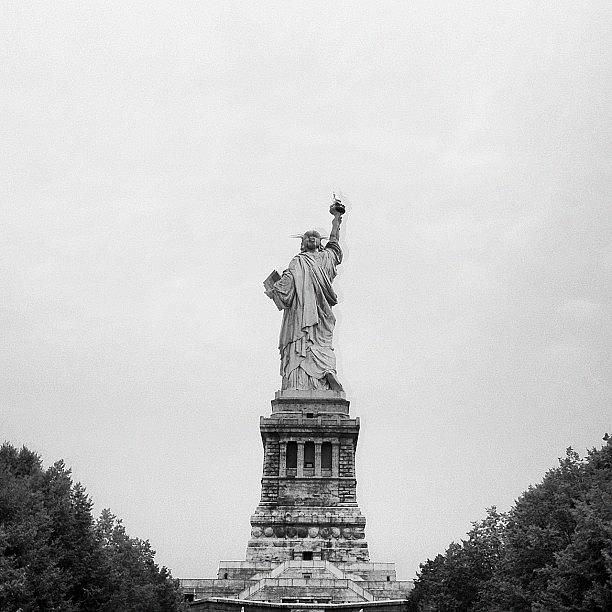 New York City Photograph - Back Of Statue Liberty Nyc by Nick Valenzuela