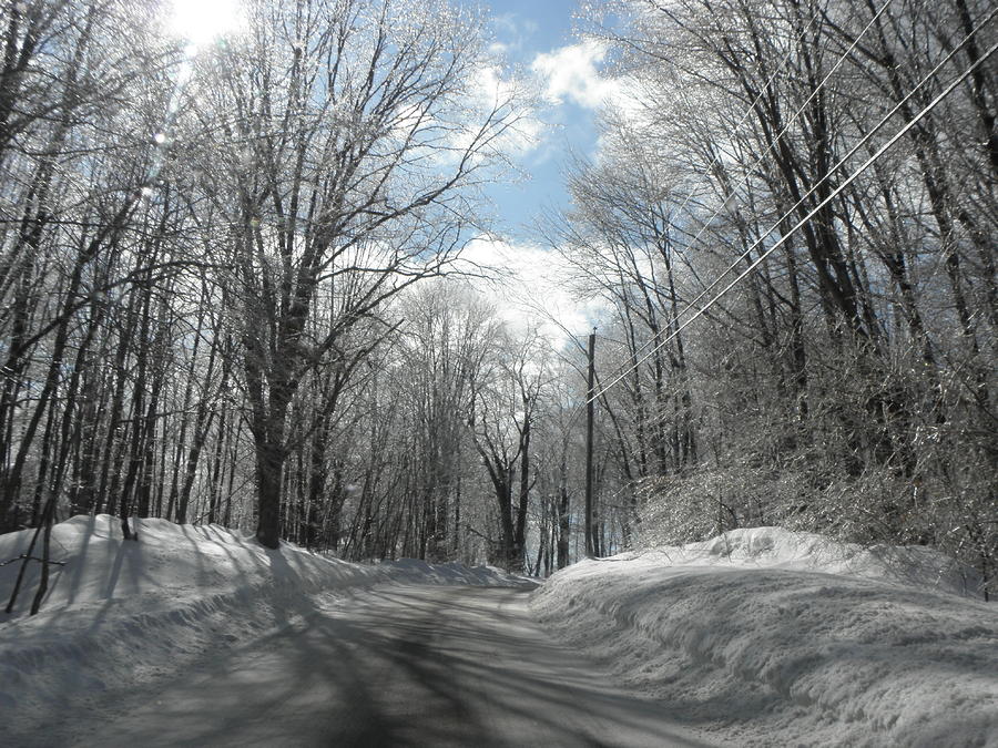 Back road of CT Winter 2010 Photograph by Kim Galluzzo Wozniak