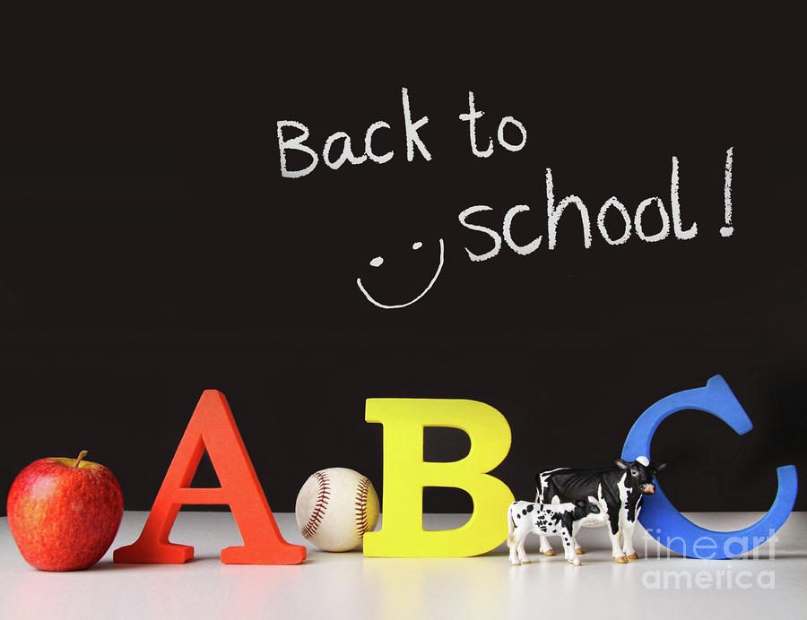 Baseball Photograph - Back to school concept with abc letters by Sandra Cunningham