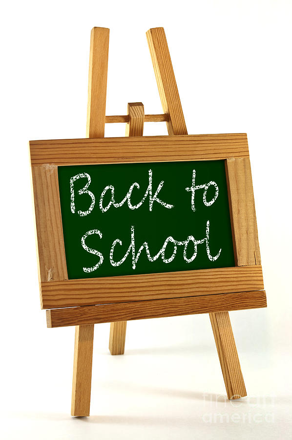 Vintage Photograph - Back to School sign by Blink Images