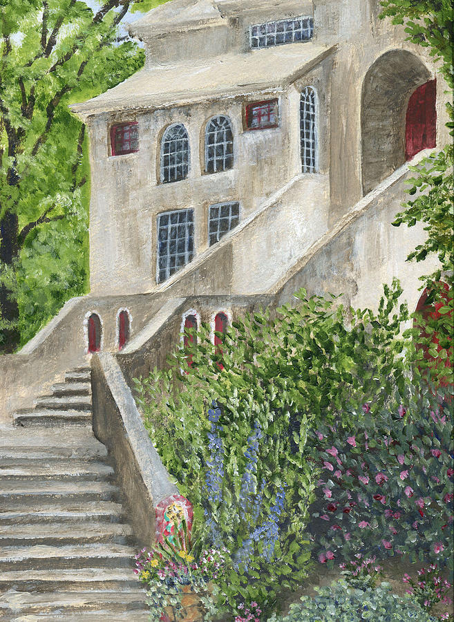 Backsteps at Fonthill Painting by Margie Perry