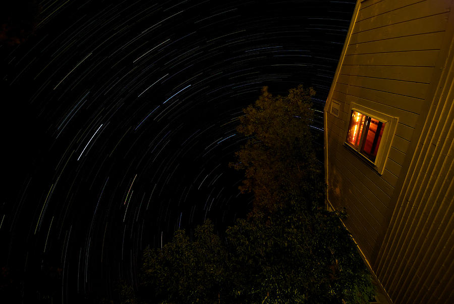 Summer Photograph - Backyard Star Trails by Mike Horvath