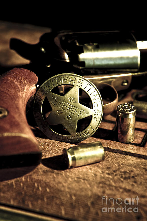 Old West Badge And Gun Photograph
