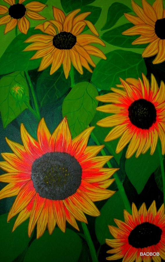 Badsunflower Painting by Robert Francis