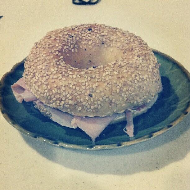 Bagel Photograph - Bagel With Ham. Yesss by Mark Caporelli