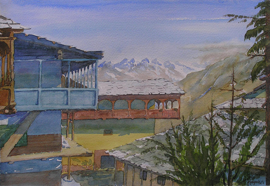 Bahu Houses Painting by Mayank M M Reid