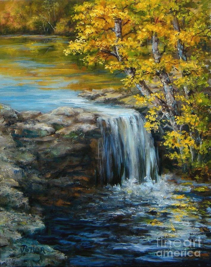 Bailey Lake Spillway Painting by Virginia Potter