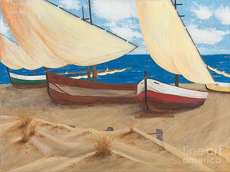 Baja Beach Dunes Painting by L J Oakes