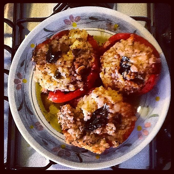 Tomato Photograph - Baked Stuffed Tomatoes by L. Chris Curry