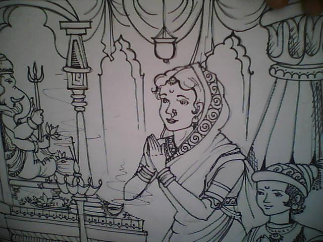 Drawing Sketch Chhatrapati Shivaji Maharaj Indian Ruler Member Bhonsle  Maratha Stock Vector by ©manjunaths88@gmail.com 457565282