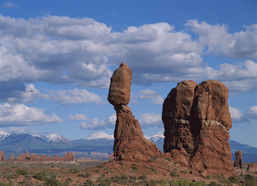 Balanced Rock Under Cloudy Skies Arches Photograph by Tim Fitzharris