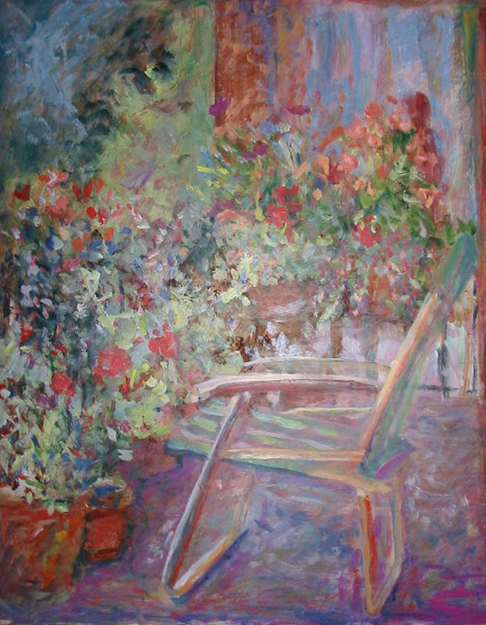 Summer Painting - Balcony in Bloom by Elizabeth Carrozza