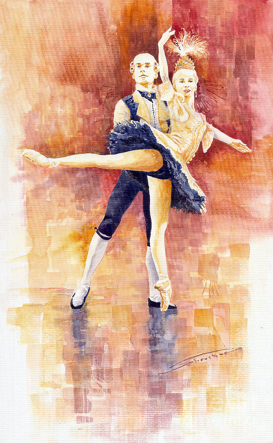 Watercolour Painting - Balet 01 by Yuriy Shevchuk