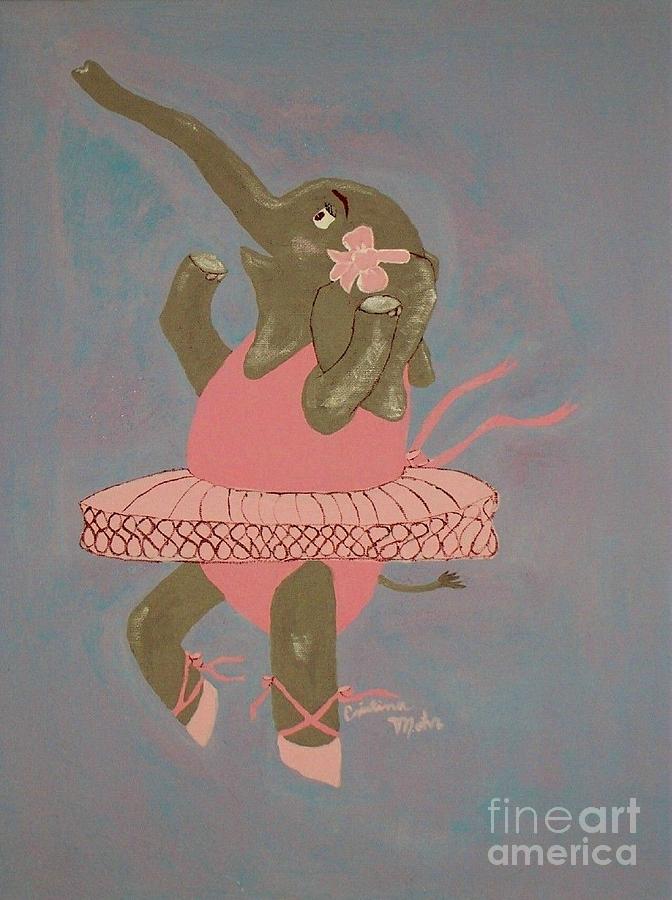 Elephant Painting - Ballerina Effie by Cristina Mohr