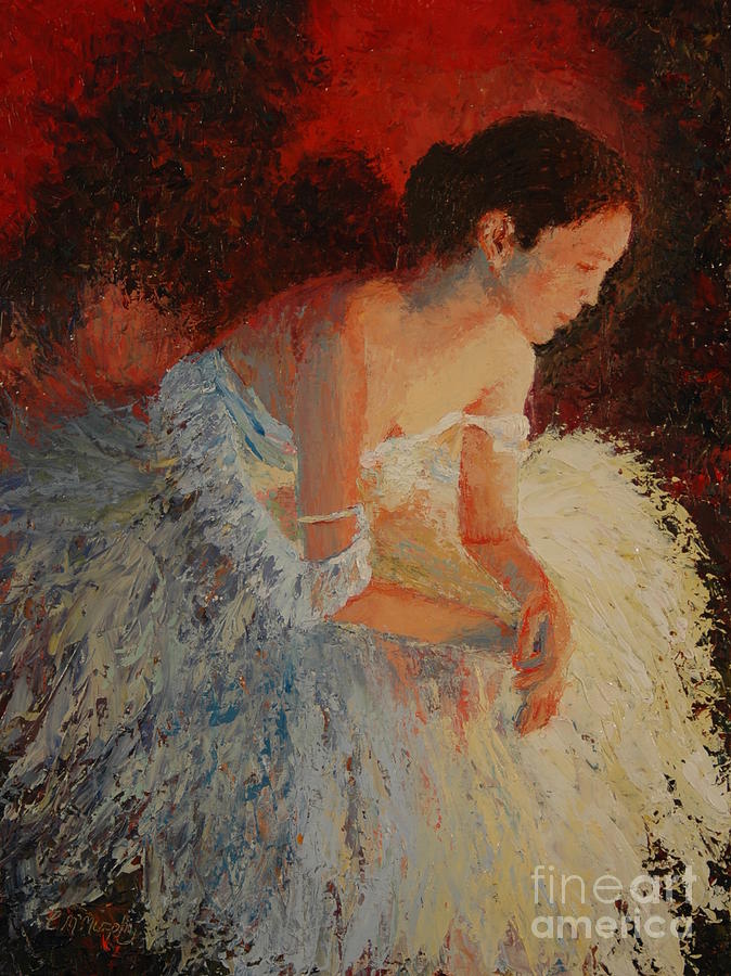 Oil Painting - Ballerina Pondering by Colleen Murphy Oil Painting - Ballerina Pondering by Colleen Murphy