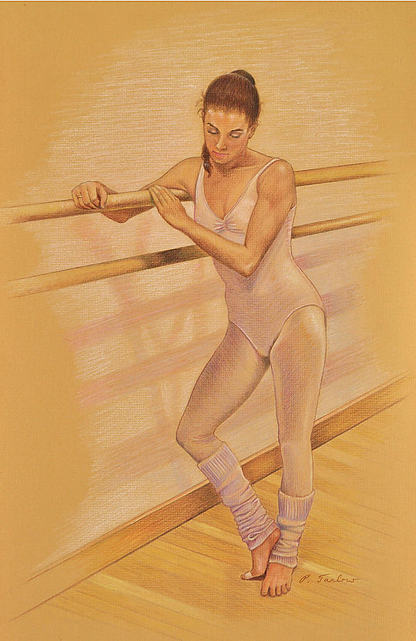 Ballet Dancer Drawing - Ballet Dancer at the Barre by Phyllis Tarlow