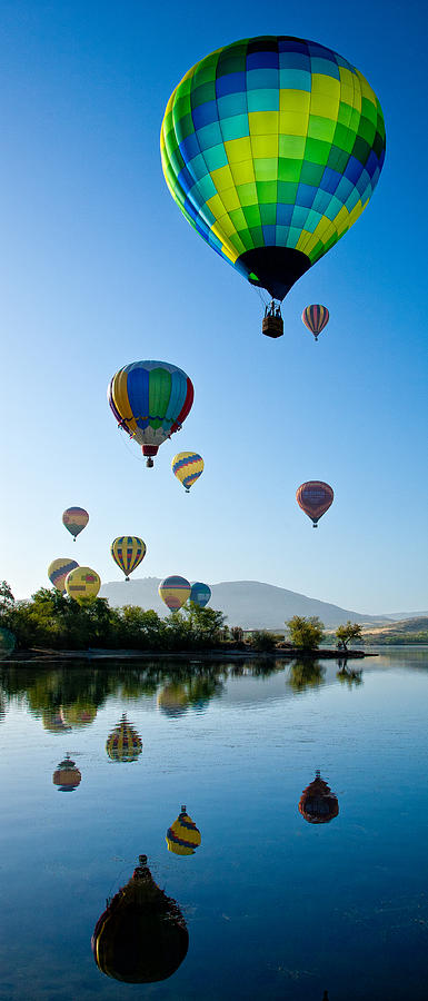 Balloon Launch over Lake Photograph by Chip Morton - Fine Art America