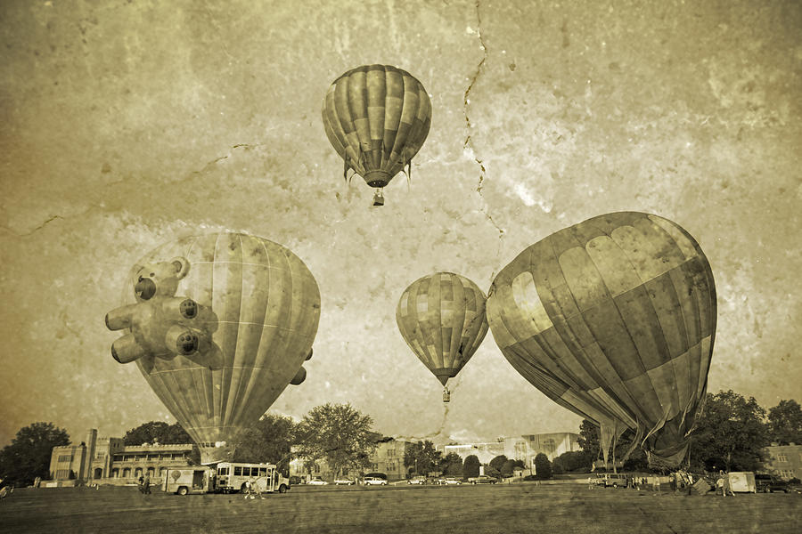 Vintage Photograph - Balloon Rally by Betsy Knapp