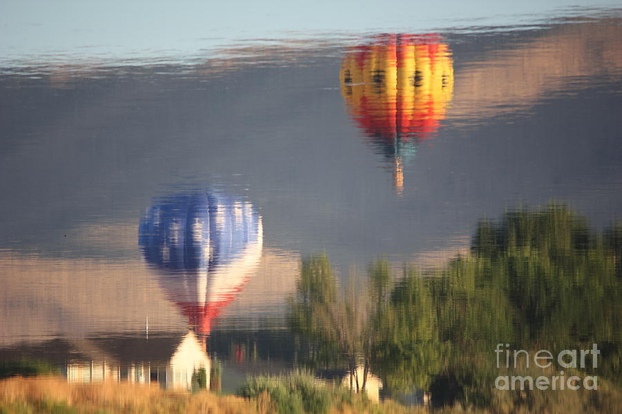 Balloons Hills and House Reflection Photograph by Carol Groenen