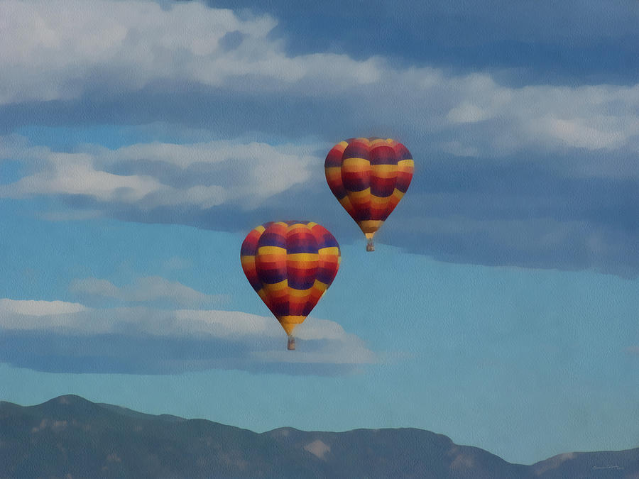 Balloons over the Rockies Painterly Digital Art by Ernest Echols