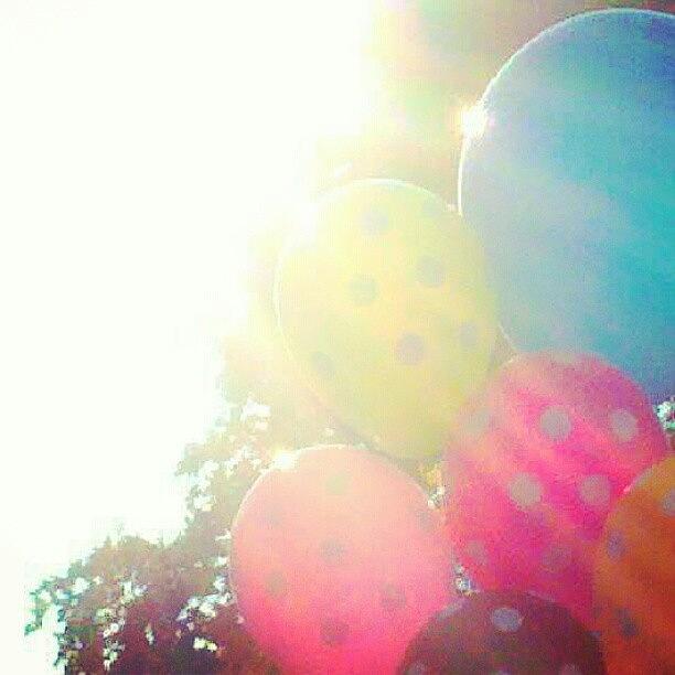 Summer Photograph - Balloons..this Is Blurry Cuz I Had To by Elisa B