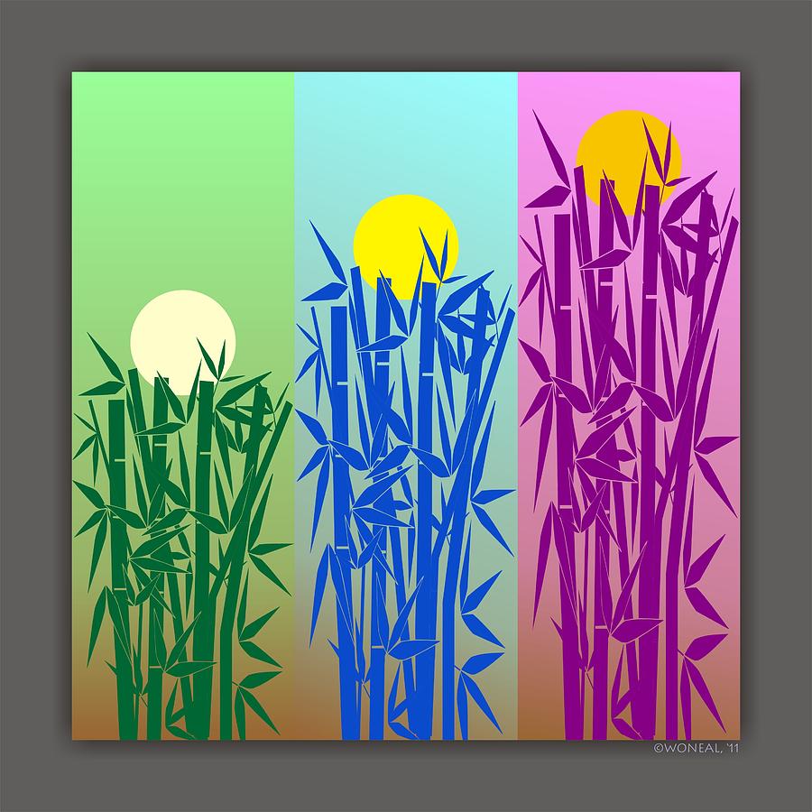Nature Digital Art - Bamboo and The Sun by Walter Neal