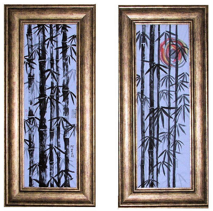 Bamboo Forest - Dyptech Painting by Alethea M