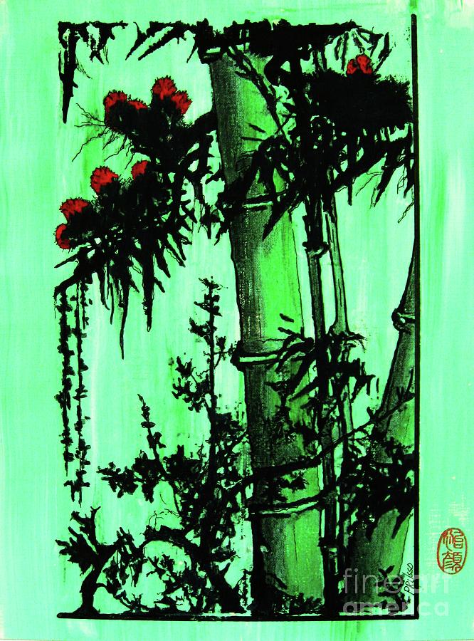 Bamboo Forest Painting by Thea Recuerdo