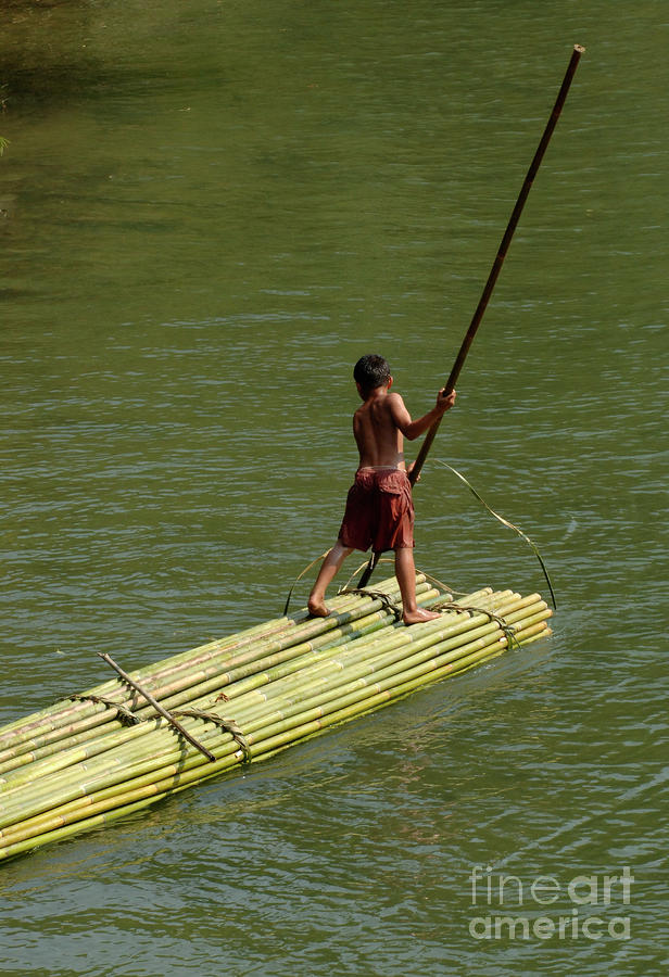 Bamboo Raft Photograph by Bob Christopher