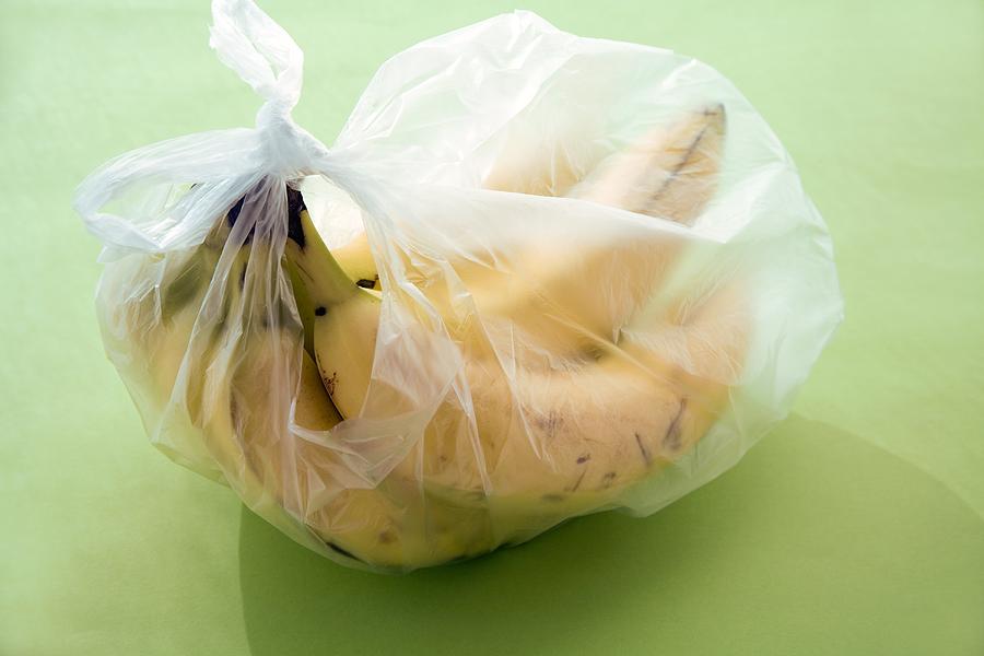 Banana Photograph - Bananas In A Plastic Food Bag by Erika Craddock
