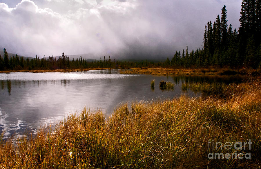 Banff - Vermilion Lakes Storm Clouds Photograph by Terry Elniski