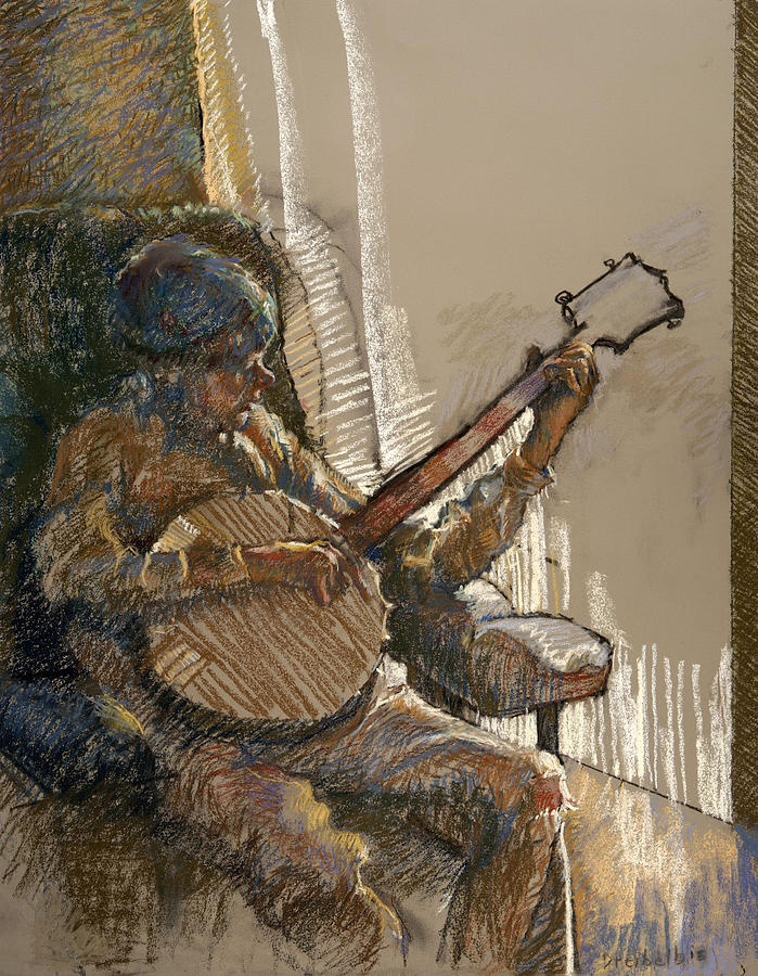 Banjo Boy Painting by Ellen Dreibelbis