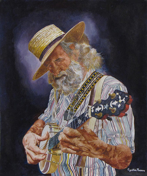 Banjo Man Painting By Cynthia Powers