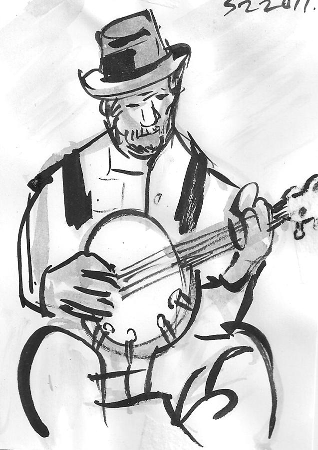 Banjo. Drawing by Samuel Zylstra | Fine Art America