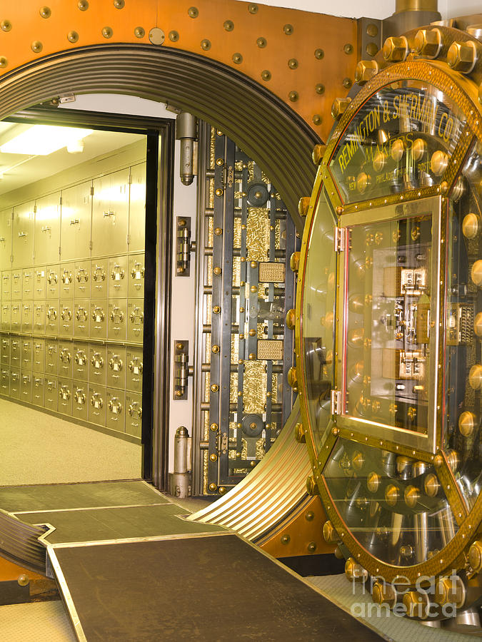 Bank Vault Doors Leading To Safety Deposit Boxes Photograph by Adam Crowley