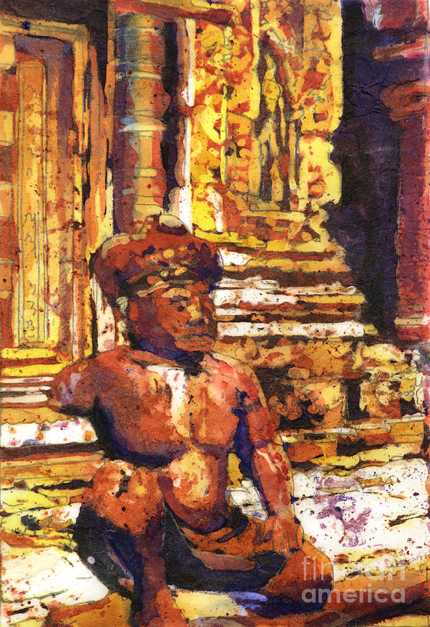 Banteay Srei statue Painting by Ryan Fox
