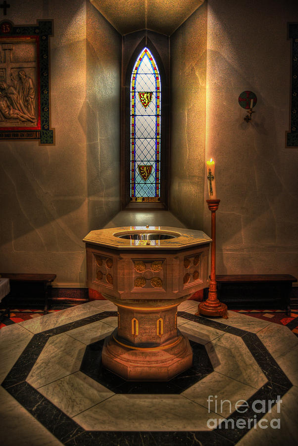 Baptismal Font - St Barnabas Cathedral Nottingham Photograph by Yhun Suarez