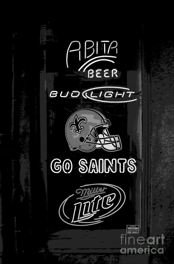Bar Window Display with Neon Signs in French Quarter New Orleans Cutout Digital Art Digital Art by Shawn OBrien