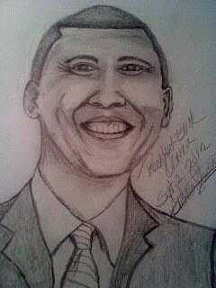 President Drawing - Barak Obama by AKIMALYAH Publishing