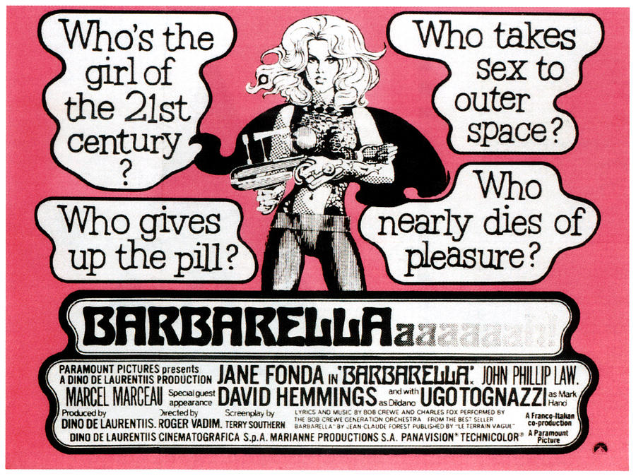 Barbarella, Jane Fonda On Uk Poster Photograph by Everett