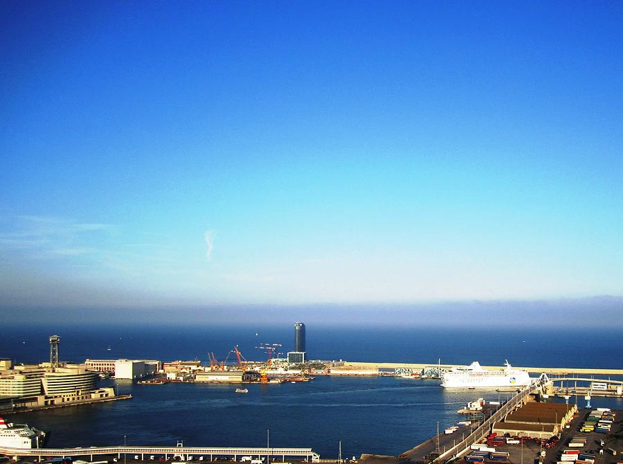 Barcelona Harbor Marina View Cruise Ship in Spain Photograph by John Shiron