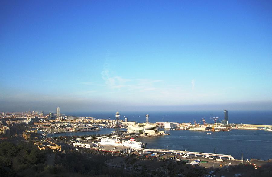 Barcelona Harbor Marina View II Cruise Ship in Spain Photograph by John Shiron