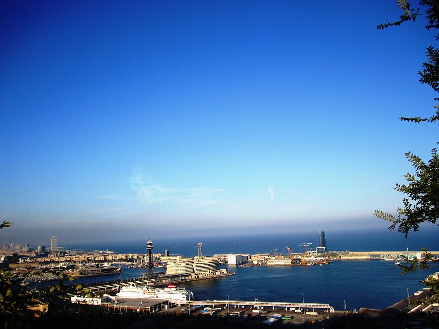 Barcelona Harbor Marina View IV Cruise Ship in Spain Photograph by John Shiron