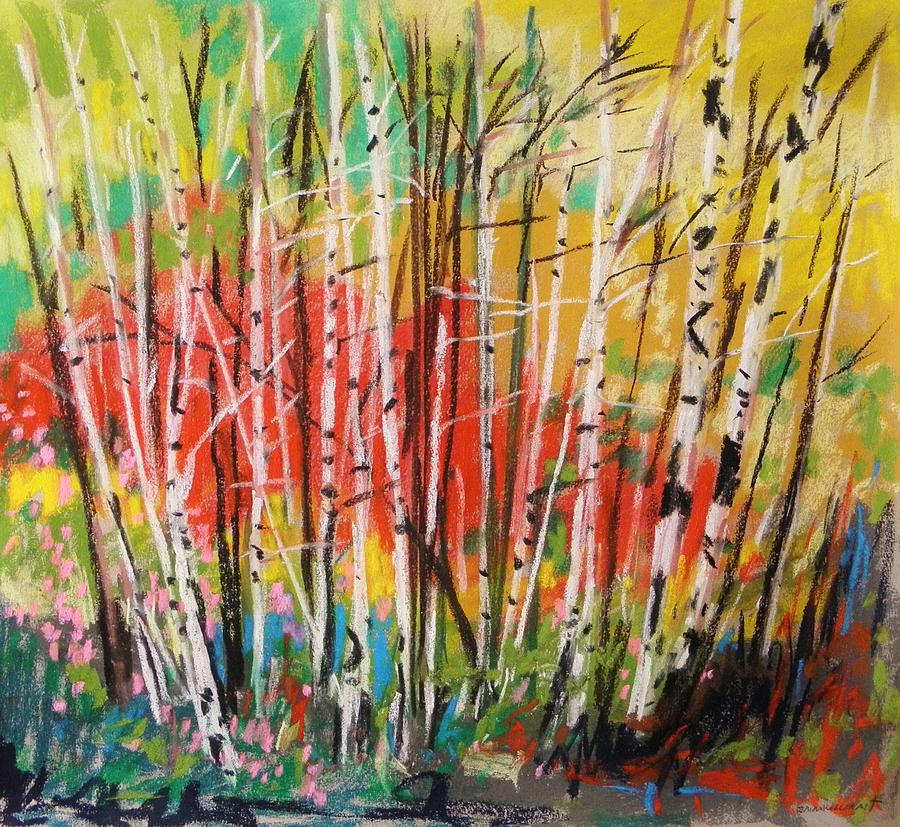 Bare Birches Painting by John Williams